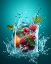 Fresh fruits and water cocktail summer good vibes design